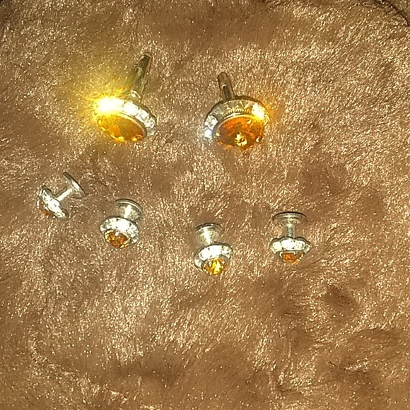'amber' Swarovski cufflinks set - Picture 1 of 3